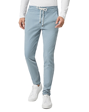 Paige Fraser Tapered Mid-rise Stretch-woven Trousers In Blue Shell