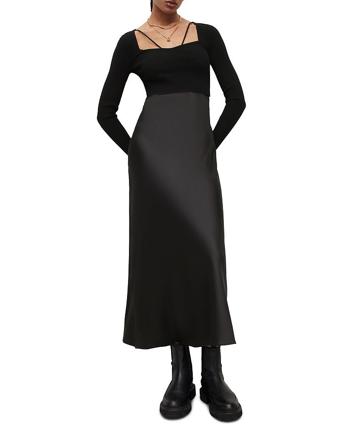 All saints kowlo outlet roll neck dress