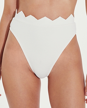Vix Firenze Imani Laser Cut High Waist Bikini Bottom In White