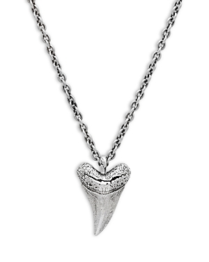 Artisan Sterling Silver Shark Tooth Pendant Necklace, 24