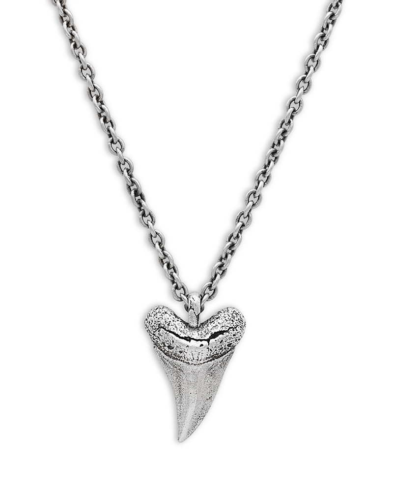John Varvatos Artisan Sterling Silver Shark Tooth Pendant Necklace, 24 In Silver
