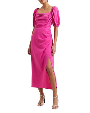 French Connection Afina Ruched Midi Dress