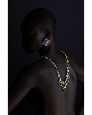 18K Yellow Gold Plated Sterling Silver Palms Collection Synthesized Gemstone &amp; Simulated Diamond Peridot Paradise Necklace, 16.5&amp;quot;