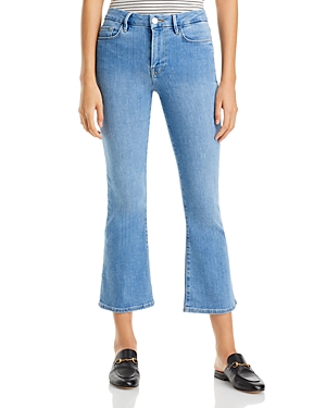 Shop Frame Le Crop Mid Rise Cropped Bootcut Jeans In Jonah