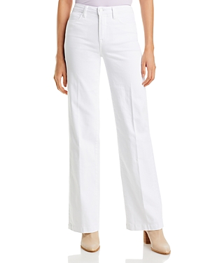 Shop L Agence L'agence Clayton High Rise Wide Leg Jeans In Blanc