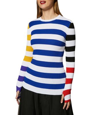 Marina Rinaldi Antille Rib Knit Sweater In White