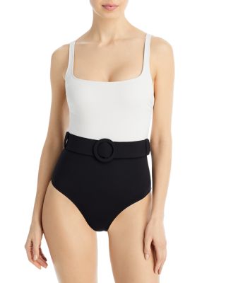 Charmo Women's Tummy Control One-Piece Swimsuit - V Neck Color Block Bathing Suit 2024
