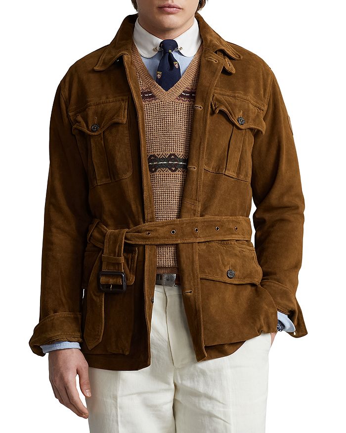 Pre-owned Monogram Embossed Shearling Jacket In Brown