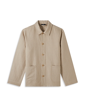 Apc Kerlouan Beige Jacket With Classic Collar And Front Button Closure In Cotton Man In Beige