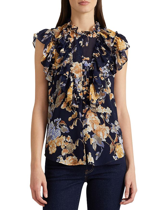 Ralph Lauren Printed Ruffled Shirt | Bloomingdale's
