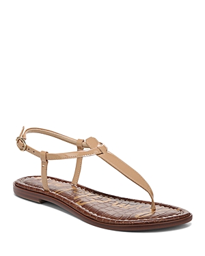 Shop Sam Edelman Women's Gigi T Strap Slingback Sandals In Almond