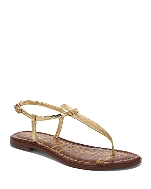 Shop Sam Edelman Women's Gigi T Strap Slingback Sandals In Amber Gold