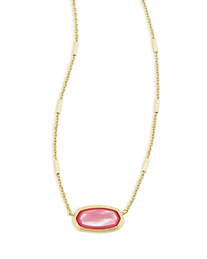 Kendra Scott Elisa Frame Pendant Necklace In Gold Peony Mother-of-pearl