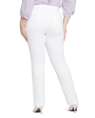 Plus Marilyn High Rise Straight Jeans in Optic White