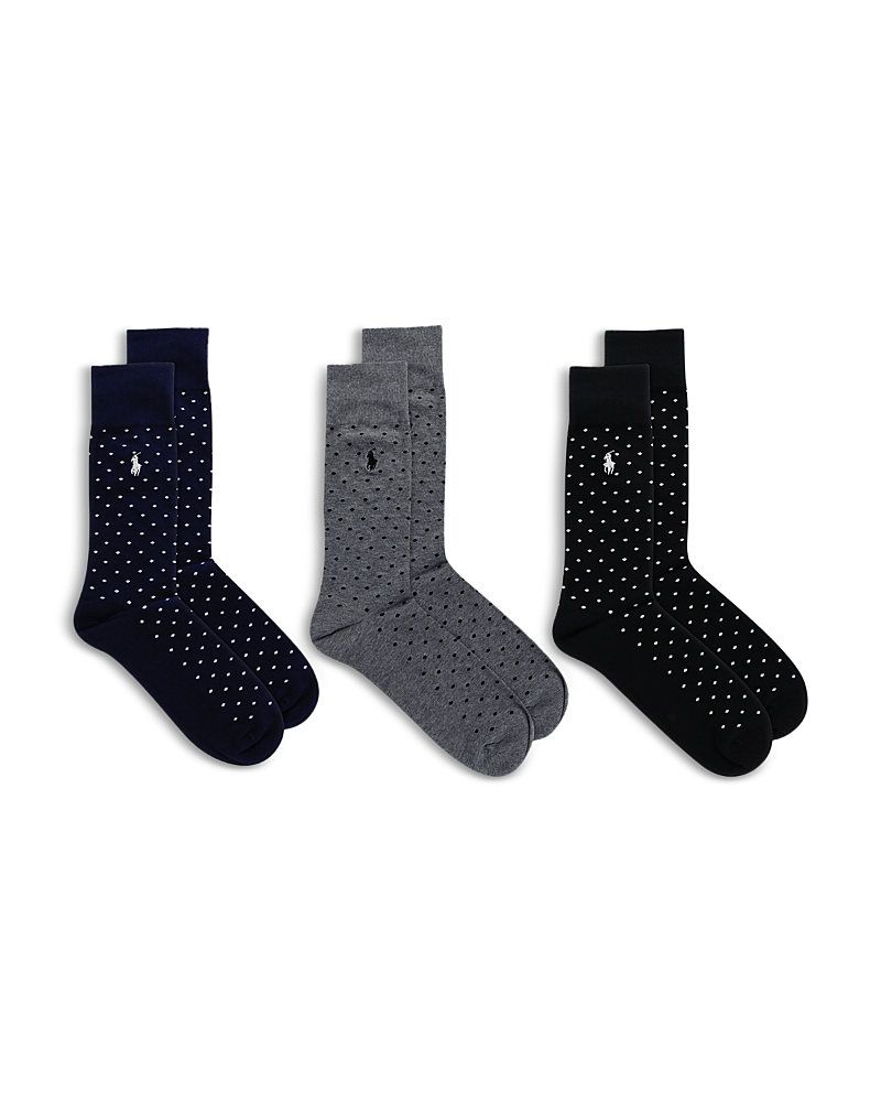 Polo Ralph Lauren Assorted Dot Dress Socks 3-pack In Navy Assorted