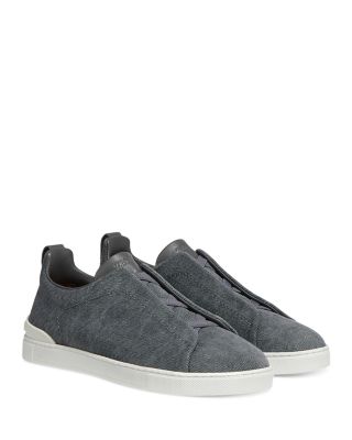 Zegna Men's Canvas Triple Stitch Low Top Sneakers