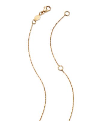 14K Yellow Gold Heart Station Necklace, 18&amp;quot;-20&amp;quot;