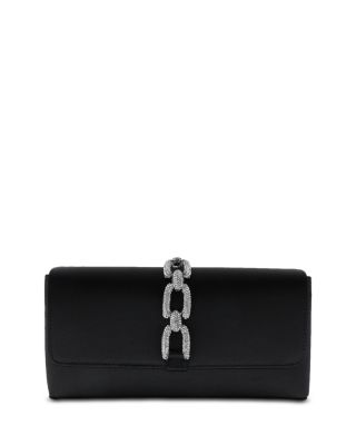 Sondra Roberts Satin Rhinestone Chain Foldover Clutch Bloomingdale's