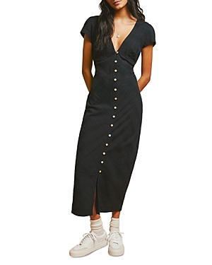 Free People New In Town Midi Dress In Black