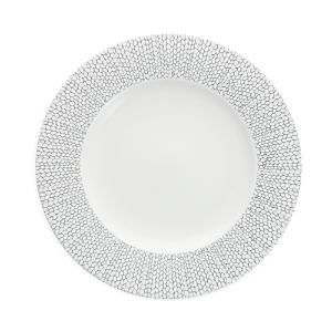 Fortessa Amanda Embossed Dinner Plate, Set Of 4 In Gray/white