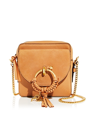 See By Chloé See By Chloe Joan Small Leather & Suede Crossbody In Smooth Tan