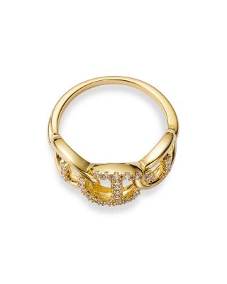 Diamond Link Ring in 14K Yellow Gold, 0.25 tcw 