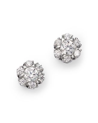 Bloomingdale's Diamond Flower Stud Earrings in 14K White Gold, 0.25 ct ...