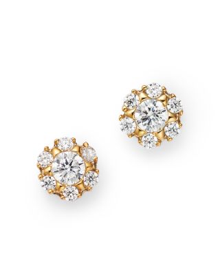 Bloomingdale's Fine Collection Diamond Flower Stud Earrings in 14K Yellow Gold, 0.25 ct. t. w. - Exclusive
