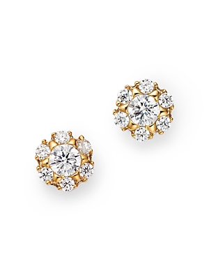 Bloomingdale's Diamond Flower Stud Earrings In 14k Yellow Gold, 0.25 Ct. T.w. - 100% Exclusive In White/gold