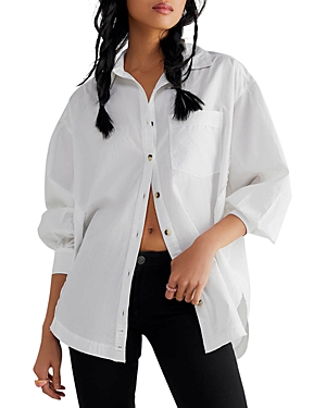 Shop Free People Happy Hour Solid Shirt In White