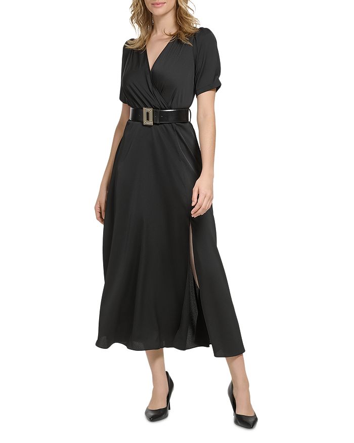 KARL LAGERFELD PARIS Belted Maxi Dress | Bloomingdale's