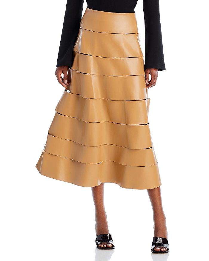 A.W.A.K.E. MODE High Waisted Multi Slits Quilted Skirt