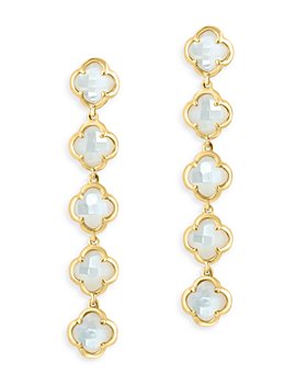 Bloomingdale's - Mother of Pearl Clover Drop Earrings in 14K Yellow Gold - 100% Exclusive