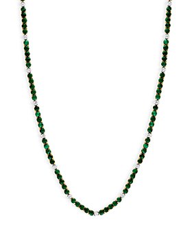 Bloomingdale's - Malachite & Diamond Tennis Necklace in 14K Yellow and White Gold, 16" - 100% Exclusive