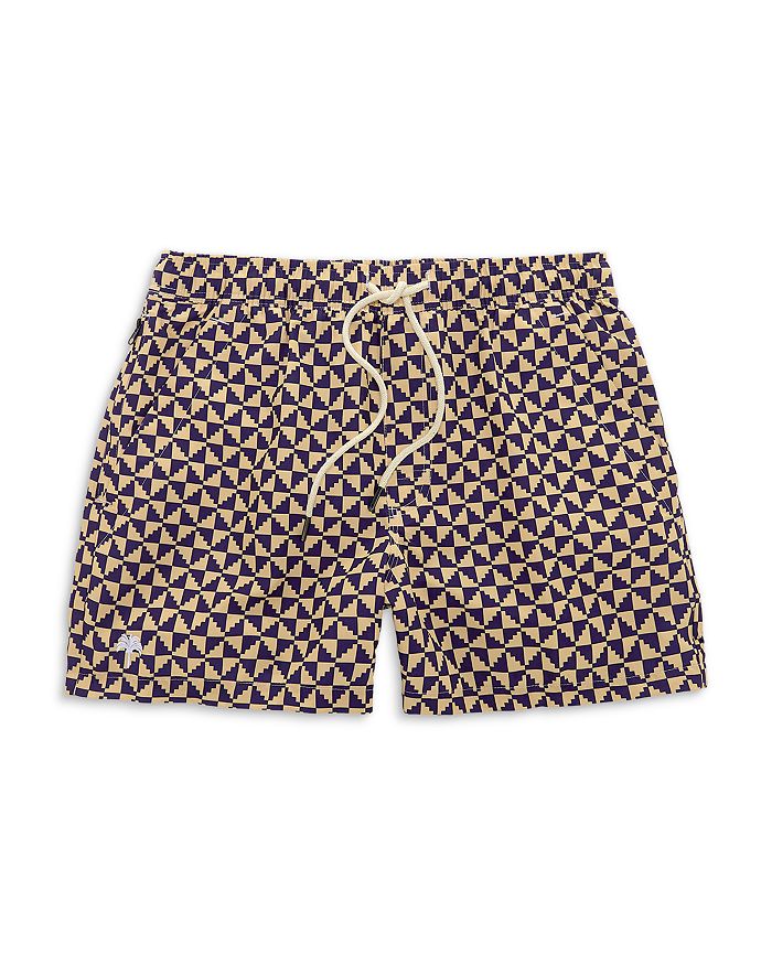 OAS Puzzle Tailored Fit Drawstring Swim Shorts Bloomingdale's