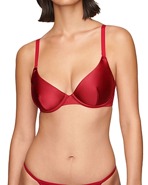 Cuup The Plunge Satin Bra In Garnet