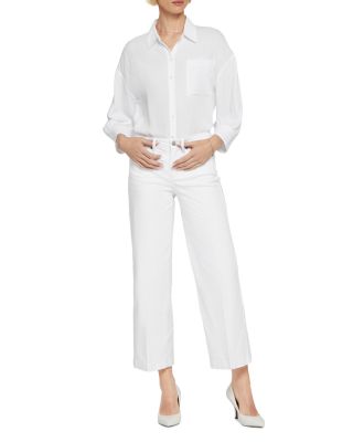 Teresa High Rise Ankle Wide Leg Jeans in Optic White