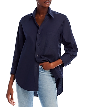 Shop Citizens Of Humanity Kayla Cotton Shirt In Navy