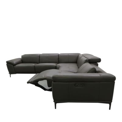 Aprile 5-Piece Power Reclining Leather Sectional - Exclusive