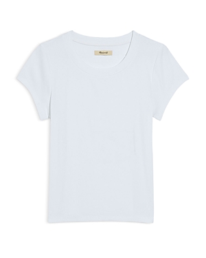 Madewell Brightside Cap Sleeve Tee In Eyelet White