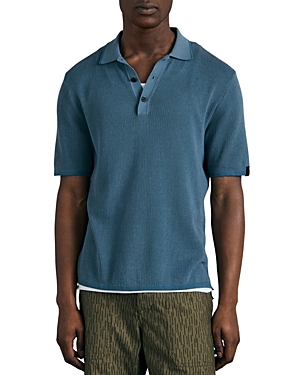 Rag & Bone Men's Harvey Knit Polo Shirt In Sky Blue