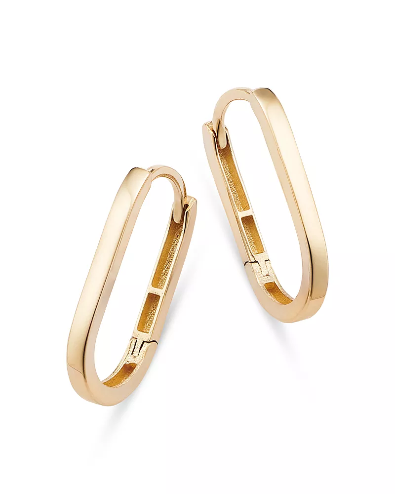 Moon & Meadow 14K Yellow Gold Square Tube Hoop Earrings