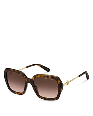 Marc Jacobs Marc Square Sunglasses, 54mm In Havana/brown Gradient