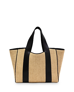 Liselle Kiss Penelope Straw Tote In Natural/black