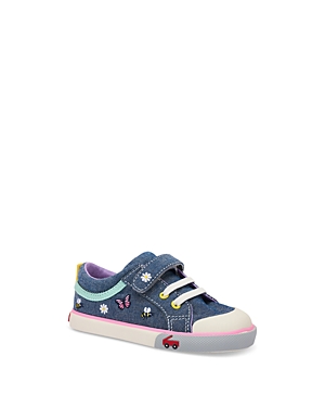 Size 10 See Kai Run Kids' Kristen Embroidered Sneaker in Chambray Garden at Nordstrom,
