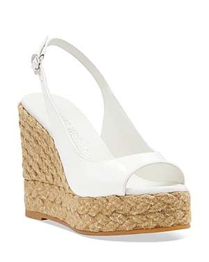 STUART WEITZMAN WOMEN'S ISLAND PEEP TOE ESPADRILLE WEDGE PLATFORM SANDALS