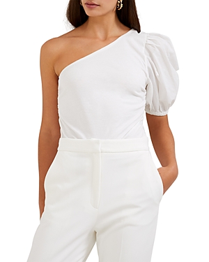 FRENCH CONNECTION ROSANNA PUFF SLEEVE ONE SHOULDER TOP