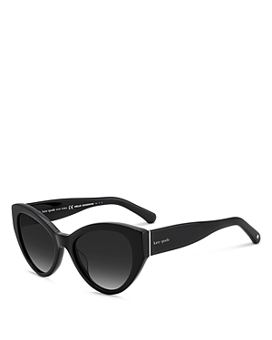 Kate Spade Paisleigh 55mm Gradient Cat Eye Sunglasses In Black/black Polarized Gradient