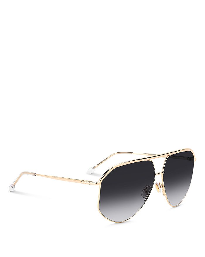 Shop Isabel Marant Geometric Aviator Sunglasses, 64mm In Rose Gold/gray