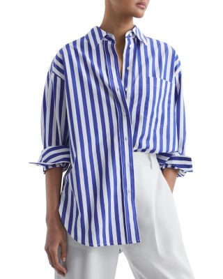 Emma Rib Detail Shirt-Navy